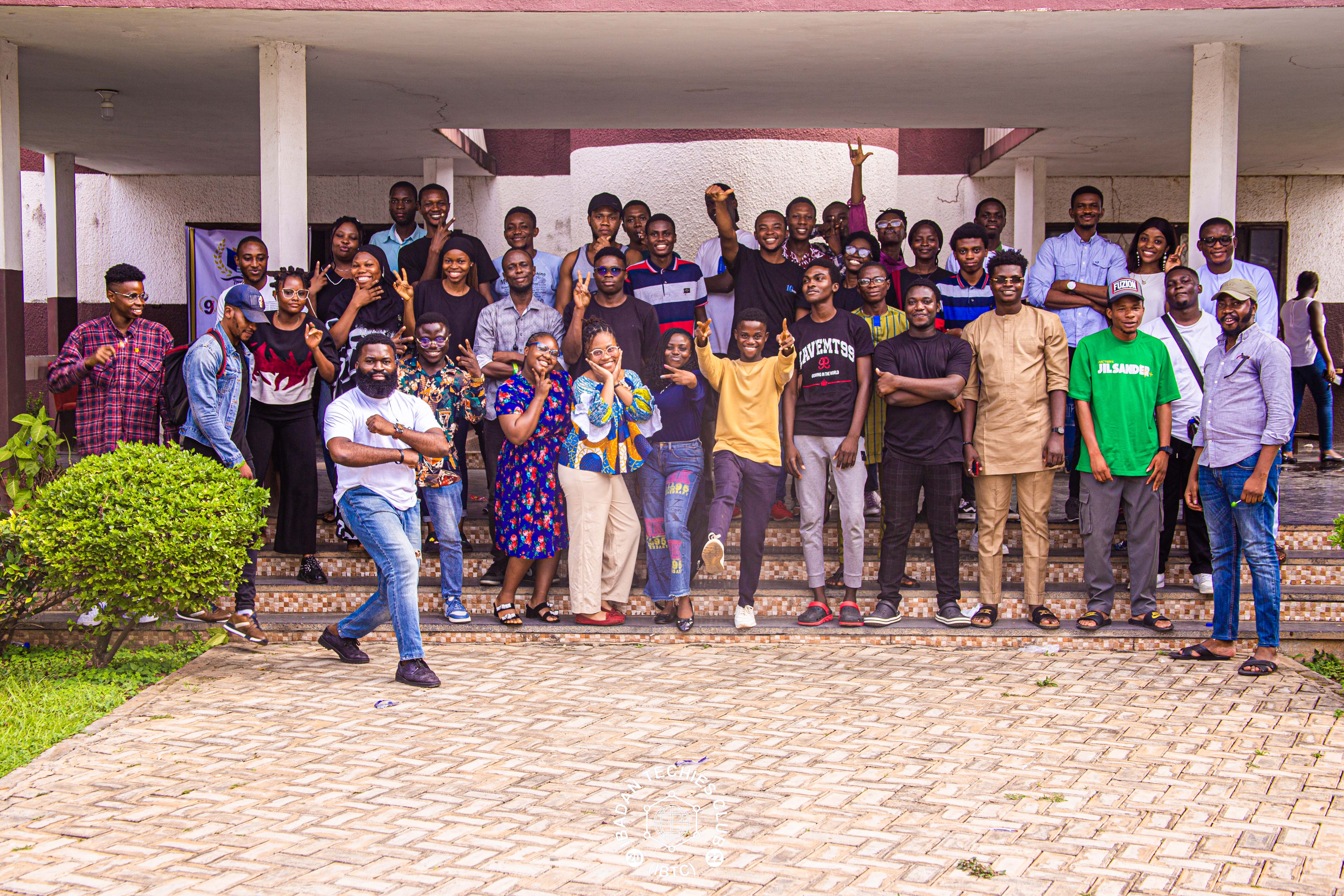 a group photo from one of the meetups at Ibadan Techies Club